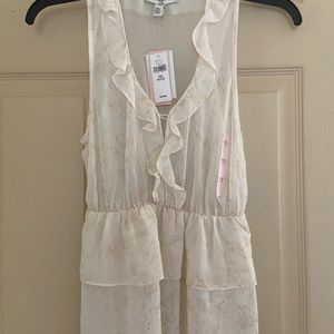 NEW Banana Republic sheer blouse w/gold, PXS